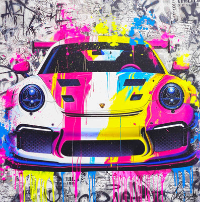 Porsche Street Art by Vincent Bardou