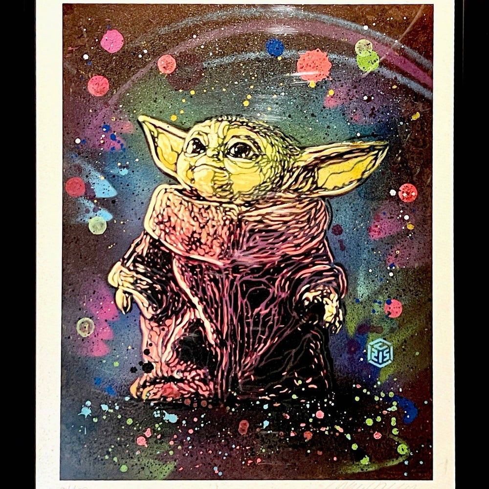 Baby Yoda by C215 - Signature Fine Art