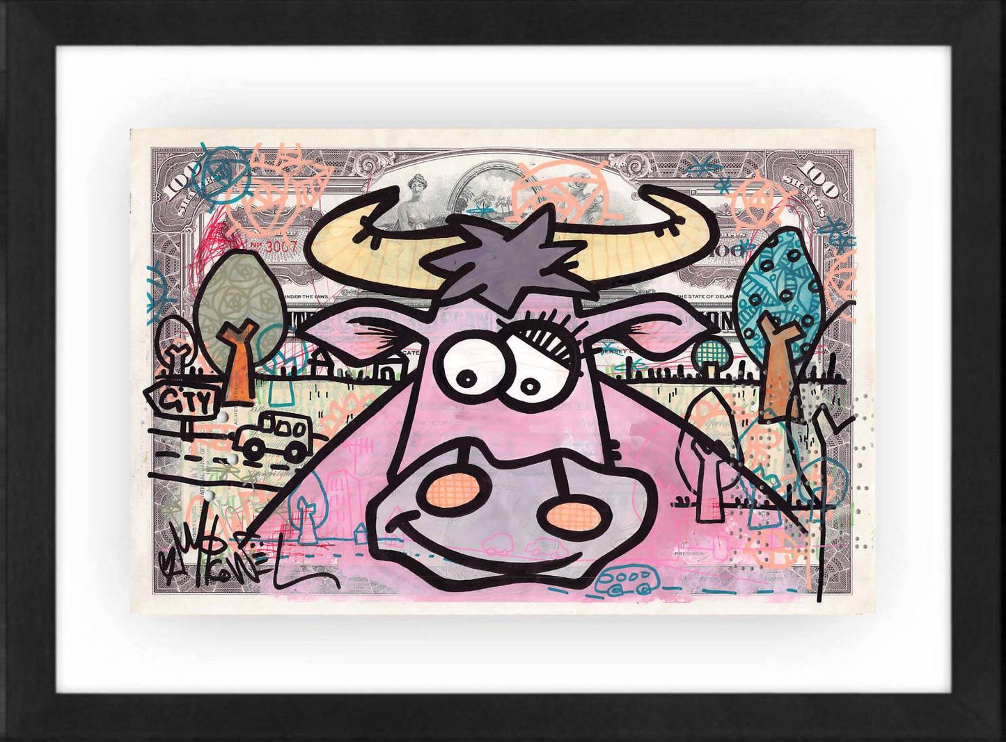 Vache Rose by Micowel - Signature Fine Art